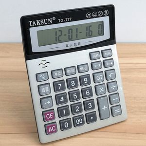Dx 777 Voice Calculator 12 <b>Digits</b> Metal Panel Crystal Keys Alarm <b>Clock</b> Function - Product Image 3