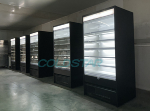 Comercial Vegetal Fruta refrigerado Cortina de aire Expositor Pantalla frontal abierta Bebida Multideck Enfriador abierto - Product Image 6