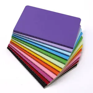 Catatan kertas Kraft komposisi untuk perlengkapan sekolah Notebook halaman bergaris penutup warna-warni