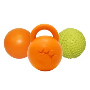 Özelleştirme doğal kauçuk pet oyuncak katı köpek oyuncak top Bite dayanıklı yüksek elastik atma interaktif kauçuk top köpek oyuncak