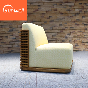 Sofá de Alta Gama, Cómodo, de Madera Maciza de Teca, Banco de Sofá para Jardín, <span class=keywords><strong>Exterior</strong></span>, Villa, Hotel, Salón, Juego de Sofás Cama con Mesa de Centro - Product Image 3