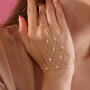 Bracelet de doigt 2026 pour femme, bijoux en acier inoxydable plaqué or, bracelets tendance en cristal, boîte mystère pas chère, vente en gros - Product Image 3