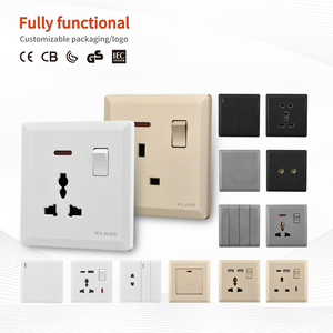 Nouvelle arrivée BS UK standard commuté prise universelle 5 broches avec néon super mince sensation de peau panneau tactile pour prise de commutateur mural - Product Image 2