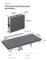 Lit Pliant Simple Multifonction de Bureau, Portable Extérieur en Métal avec Éponge, Lit Pliable de Luxe