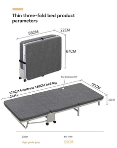 <span class=keywords><strong>Lit</strong></span> Pliant Simple Multifonction de <span class=keywords><strong>Bureau</strong></span>, Portable Extérieur en Métal avec Éponge, <span class=keywords><strong>Lit</strong></span> Pliable de Luxe - Product Image 4