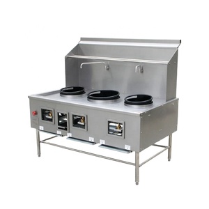 Equipo de chef de cocina comercial Estufa de gas con quemador de 3 wok para restaurante - Product Image 1