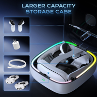 Boîte de chargement et de rangement portable pour Meta Quest 3/3S étui de protection à charge rapide avec manettes de jeu RGB VR