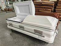 Ataúd de Acero Blanco Ajustable de Estilo Europeo para Funeral de Adultos, Capacidad para 1 Año, Garantía de 1 Año, EN OFERTA