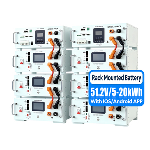 แบตเตอรี่โซลาร์แบบติดตั้งบนแร็ค 5kwh 10kwh 15kwh 20kwh แบตเตอรี่ลิเธียม 51.2v 100ah สำหรับระบบโซลาร์ไฮบริดแบบออฟกริด - Product Image 1