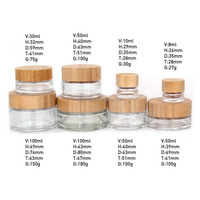 Couvercle en bambou personnalisé de toutes tailles 8 10 30 50 100 ml 200 bocaux en verre transparent résistant aux enfants bouchon en bois de bambou crème résistant aux enfants CR