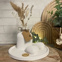 Moule en Silicone Plateau Rond et Vase Irrégulier, Ensemble de 3 Pièces, pour Bricolage Ciment, Plâtre, Résine – Décoration Maison Moderne