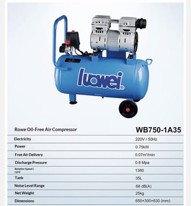 <span class=keywords><strong>Compresseur</strong></span> d'air électrique silencieux sans huile LuoWei WB750-1A35 750W 35L - Product Image 3