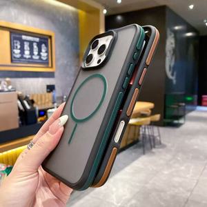 Coque de téléphone magnétique en PC et TPU avec impression soyeuse pour iPhone 17 16 15 14 <span class=keywords><strong>13</strong></span> et Redmi 15C 13C, translucide et antidérapante - Product Image 5