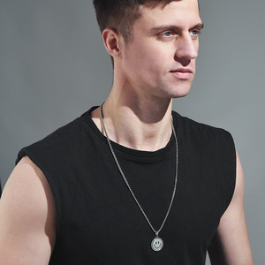 Collana Trendy in Rame con Faccina Girevole, Ciondolo Personalizzato Hip-Hop con Espressione Reversibile, Artistico, Unisex, alla <span class=keywords><strong>Moda</strong></span>, che cambia espressione - Product Image 3