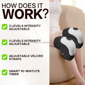 Masajeador de rodilla recargable por USB con terapia de calor y vibración Alivio del dolor de hombros y codos - Product Image 3