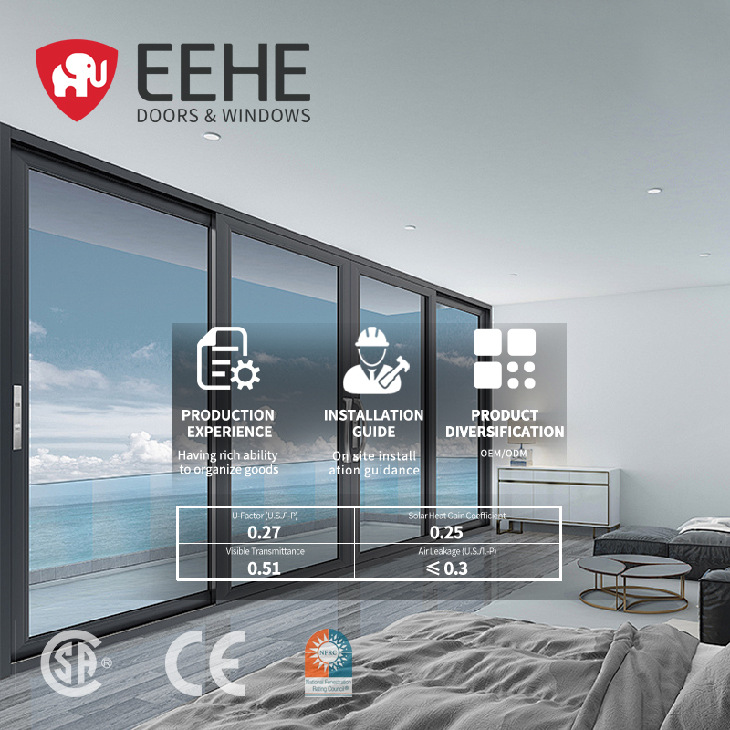 Eehe Balcony Sliding Doors Durable Aluminum