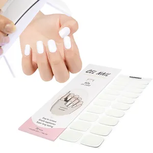 Huiem tira de unhas em gel, produto de unha de gel não-tóxico, de longa duração, colorido, semi curado, adesivos de unhas