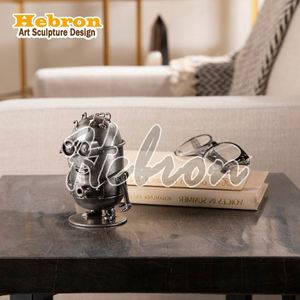 Escultura de <span class=keywords><strong>León</strong></span> con Corona Personalizada al por Mayor, Decoración de Metal para Mesa o Escritorio, Adorno para el Hogar - Product Image 6