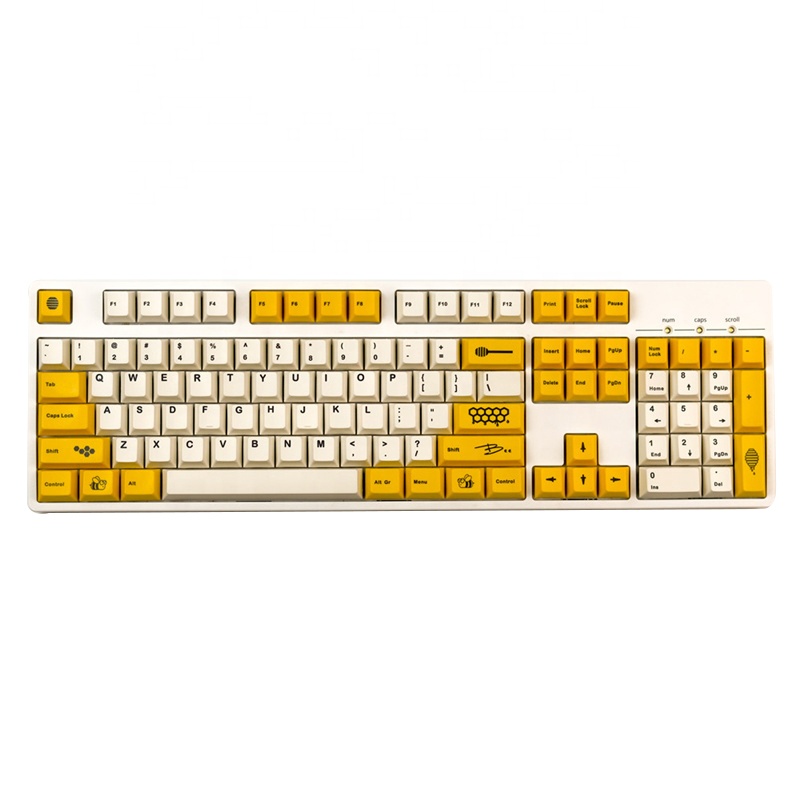 Колпачки для клавиш с пчелиным молоком, колпачки для клавиш с сублимационной печатью, колпачки для клавиш с вишневым профилем с кнопкой ввода ISO для механической клавиатуры