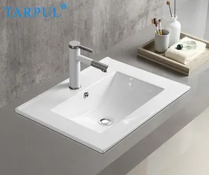 Tarpul 5 yıl garanti Modern lüks beyaz seramik otel lavabo onbir boyutları banyo banyo lavabosu lavabo