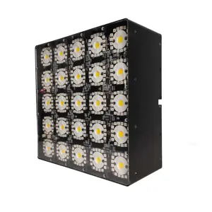 COB LED Matrix 25*10W WW + RGB 3in1, lampu kubus strobo piksel DMX512/kontrol otomatis untuk DJ Disco party club