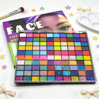 Kit de peinture faciale complet SH CE à base d'eau, lavable et non toxique, 100 couleurs pour enfants, inclut des pochoirs, des pinceaux et des fards à paillettes