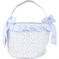 Seau en toile vierge en gros pour Halloween, personnalisable pour la broderie, sacs cadeaux festifs à volants avec nœud pour les fêtes