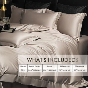 Bộ đồ giường sáu mảnh sang trọng hiện đại, bao gồm tấm trải giường, vỏ chăn và vỏ gối, được trình bày trong một hộp quà tặng. - Product Image 2