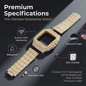 <span class=keywords><strong>Montre</strong></span> de luxe sertie de moissanite VVS1 couleur D, passe le testeur de diamants, plaquée or 18 carats, <span class=keywords><strong>mouvement</strong></span> automatique, coffrets cadeaux, certificat GRA - Product Image 2