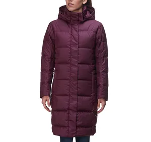 China jacket supplier winter women hooded long down coat, womens Down Padded Puffer Jacket