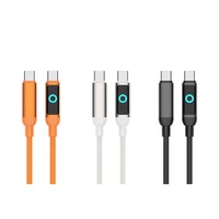 Kabel USB-C Pengisian Cepat 60W PD 3A Konduktor Tembaga Murni Jalinan Nilon Sinkronisasi Data Layar Digital Tipe-C 1.5m Komputer Kamera