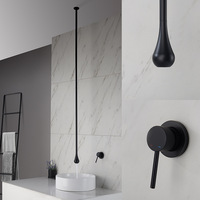 Bassin Noir Robinet Plafond Robinet Comptoir Contrôle Robinet Évier Robinet Salle De Bains