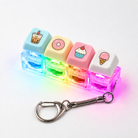 Porte-clés LED créatif personnalisé avec touches de clavier lumineuses, jouet anti-stress à plusieurs couleurs