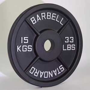 녹 방지 코팅된 주철 바벨 웨이트 플레이트 20.4KG 45 LBS 전문가용 실내 헬스 운동용 웨이트 디스크 - Product Image 5