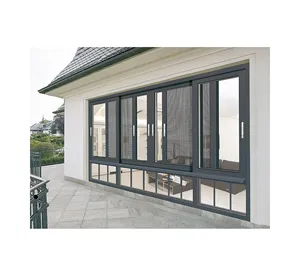 Factory Customized Aluminum Window Design Best Price Glass Sliding Windows Horizontal Sliding Windows With 6 Tracks