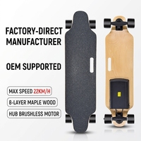 Longboard électrique en bois à quatre roues avec double kick pour garçons et filles – Stabilité optimale pour la ville et le cruising