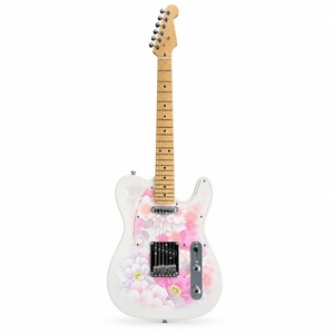 Guitarra eléctrica Bullfighter D-133 con pastillas SS Single Coil, cuerpo de álamo, diapasón de arce canadiense, estampado Cream Blossom, 22 trastes, acabado brillante. - Product Image 1