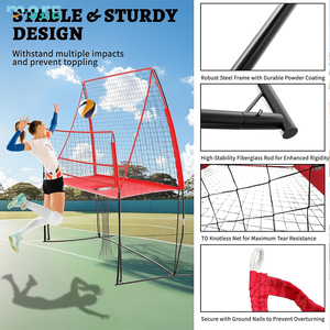 SeeMore 調節可能な6.5～8フィートバレーボール個人チーム練習ネット、ボールリターン機能付きでバレーボールのサーブとスパイクスキルを向上 - Product Image 2