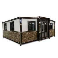 Maison conteneur extensible préfabriquée, structure en acier modulaire, panneau sandwich, assemblage rapide, bâtiment résidentiel et commercial portable
