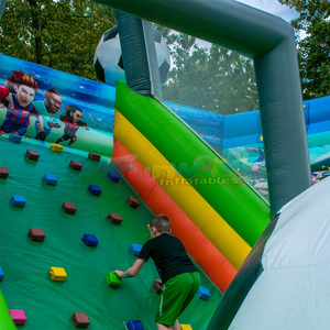 Outdoor party commercial-grade soccer stadium <b>inflatable</b> bouncer and slide combo giant football playground - Product Image 4