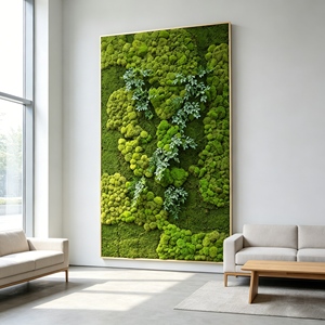 Arte de Pared de Musgo Preservado Cuadrado Personalizado con Luces LED, Marco de Musgo Natural para Vestíbulo Corporativo y Spa, Decoración para el Día de San Valentín - Product Image 2