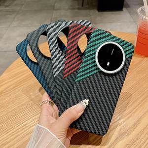 Pour Huawei <span class=keywords><strong>Mate</strong></span> 70 60 50 40 <span class=keywords><strong>30</strong></span> Pro 70 <span class=keywords><strong>RS</strong></span> Ultra Mince De Luxe En Fiber De Carbone Texture PC Dos Dur Lentille protection Téléphone Couverture étui - Product Image 2