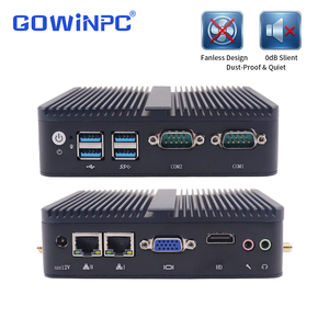 มินิพีซีอุตสาหกรรมไร้พัดลม พร้อม Intel Celeron J4125 J6412 N95 N97 สำหรับป้ายดิจิทัล ใช้พลังงาน 936V DC มีพอร์ต RS232 COM 2 พอร์ต - Product Image 1
