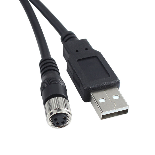 oem odm USB to M8 Connector cable IP67 68 Waterproof Electrical Wirable usb to M8 4P Straight Shielded Moulding Cable Connector