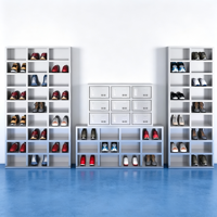 Armoire à chaussures en acier inoxydable pour l'entrée de la maison, utilisation intérieure et extérieure, résistante à l'eau, aux UV et au soleil, armoire de rangement à chaussures multi-niveaux