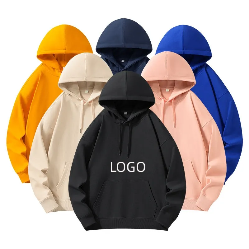 Wholesale Blank 100% Cotton Heavyweight Customized Embroidered Embossed Printed Logo Unisex Fleece Oversized Hoodies Sweatshirts