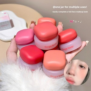 Gege Bear Mousse Lip-and-Cheek Dual-Use Cream Blush Lip Mud Natural No-Makeup Looks Multi-Use Long-Wearing Velvet Soft Mist. ครีมบลัชออนเนื้อมูส Gege Bear แบบใช้ได้ทั้งแก้มและปาก ให้ลุคธรรมชาติ ไม่เหมือนแต่งหน้า ติดทนนาน เนื้อกำมะหยี่นุ่มละมุน - Product Image 1