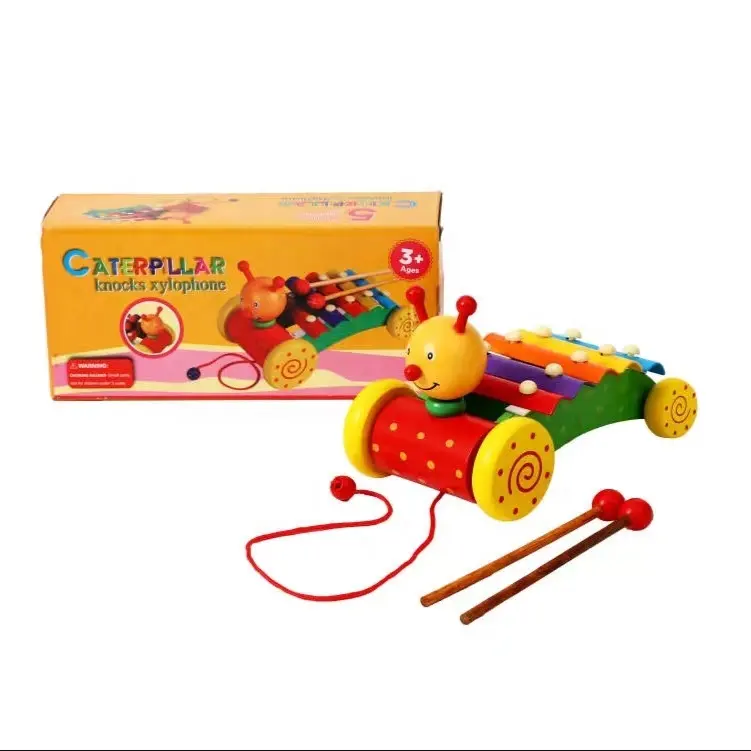 Özelleştirmek yeni ahşap çocuk oyuncakları sevimli ahşap balık oyun piyano caterpillar römork müzik piyano çocuk erken eğitim exerci