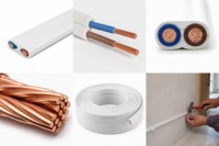 Câble plat BVVB 2x1mm² 2x1.5mm² à conducteur en cuivre, isolé et gainé en PVC, pour câblage domestique et éclairage intérieur