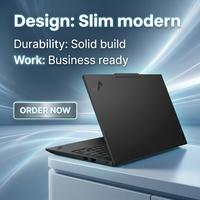 Notebook ThinkPad E14 AI 2026 Asli Intel Core Ultra 5 325 Port Thunderbolt 4 RJ45 untuk 2.1 Win11 Pro Laptop Baterai Tahan Lama